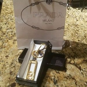 Prada nametag keychain